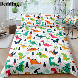 Cute Cartoon Dinosaur Bedding Set