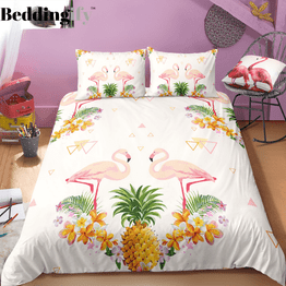 Pineapple and Flamingo Bedding Set