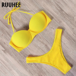 RUUHEE Bikini Swimwear Women Swimsuit 2020 Leopard Brazilian Bikini Set Push Up Bathing Suit Female Summer Beach Wear Biquini