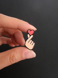 Finger Heart Enamel Pin