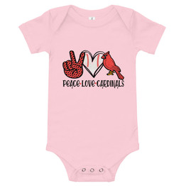 Peace Love Cardinals Baseball Onesie
