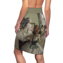 The Ballet Class by Degas - Women's Pencil Skirt