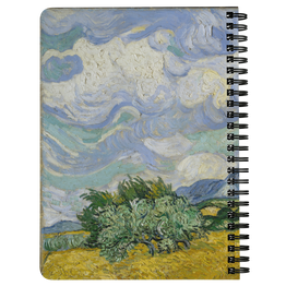 Wheat Field with Cypresses by van Gogh - Spiralbound Notebook