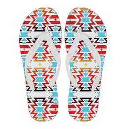White Fire and Turquoise Women's Flip Flop