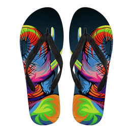 Colourful Elephant Flip Flops - Women's Flip Flops
