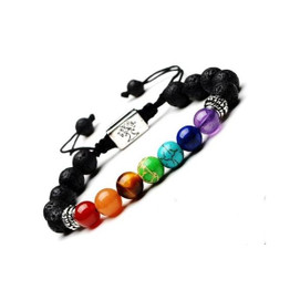 Lava Stone 7 Chakra Healing Bracelet