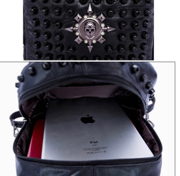 Riveting skulls backpack