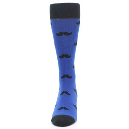 Blue Mustache men's Dress Socks- Extended Size