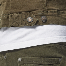COPPER RIVET OLIVE DENIM JACKET