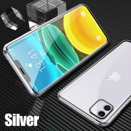 Magnetic Adsorption Metal Phone Case for iPhone 11 Pro XS Max XR 6 6S 7 8 Plus Double Sided Glass Magnet for iPhone Cover Cases