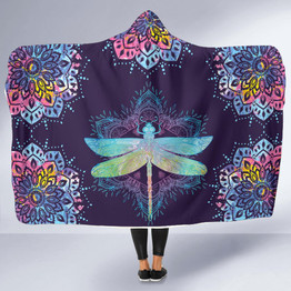 Dragonfly Mandala Hoodie Blanket