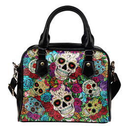 Sugar Skull Shoulder Handbag