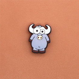 Cute Cartoon Buffalo Animal Croc Charm