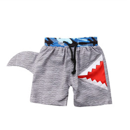 Boys Blue Camo Shark Pattern Swimming Trunks