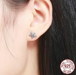 925 Sterling Silver Starfish Earrings
