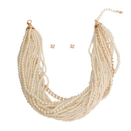 Cream Pearl Seed Bead Necklace