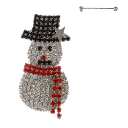 Snowman Rhinestone Brooch