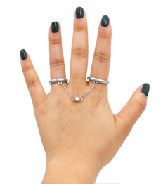 Chain Link Two Finger Ring