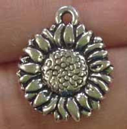 5 Sunflower Charm GOLD SILVER, Daisy Flower