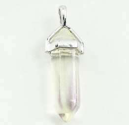 Clear Crystal healing energy Stone Pendant