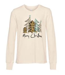 Merry Christmas Trees Printed Long Sleeve