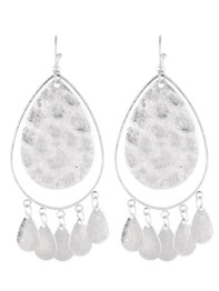 TEARDROP SHAPE HAMMERED EARRING