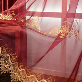 Europe Embroidered tulle Window For living Room Bedroom Blackout Curtains