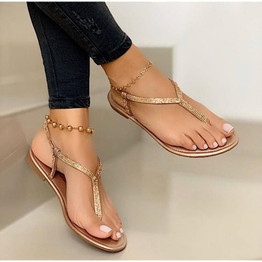Rhinestone Clip Toe Outdoor Beach Sandal