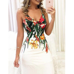 Boho Floral Printed  Maxi  V-neck Dresses