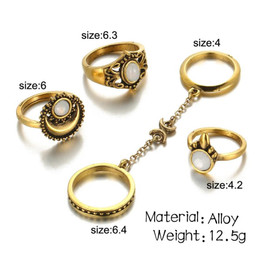 5 Pc. Moon Ring Set