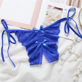 Hot Women Sexy Lingerie Erotic Thong Open Crotch Panties Lace Bow T-Back Underwear Crotchless Pants Open Back Underpants Briefs
