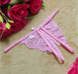 sexy lace thong women panties 2016 hot erotic open crotch crotchless brief underwear g-string thong bows female t pants