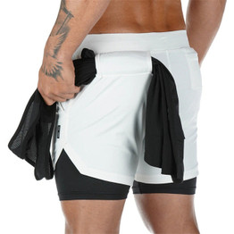 2 in 1 Men's Gym and Workout Quick Dry Shorts