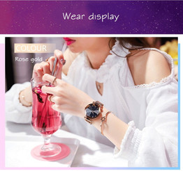 Ladies Magnetic Starry Sky Clock Luxury Women Watches Fashion Diamond Female Quartz Wristwatches