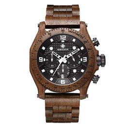 luxury brand wood watch men chronograph automatic calendar watch army military sports quartz clock