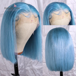 Brazilian  Hair 613 Lace Front Wig Pre Plucked  Short Bob Wig