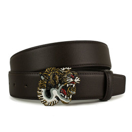 Big Tiger Button Leather Belt Fashionable  women Belt.