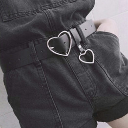 Fashion PU Leather Belt Women Metal Heart Buckle Corset Belt For Women