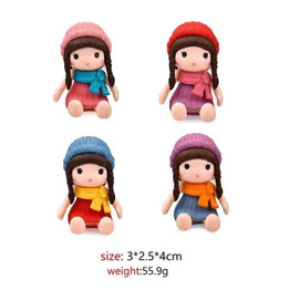 4PCS Pretty Pure Girl Miniature Figurine Bonsai Decorative Mini Fairy Garden People Statue Moss Ornaments Resin Craft New Year Gift