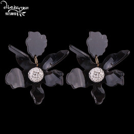 Big Flower Drop hang bohemian Ethnic maxi-length Statement Earrings