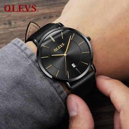 Men's Watches Top brand Luxury Genuine Leather Casual Quartz Waterproof Wristwatch mens Relogio Masculino Male Clock