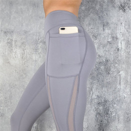 CHRLEISURE High Waist Pocket Leggings Solid Color Workout for Women