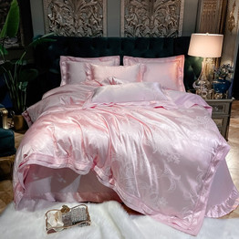 High Quality Luxury Satin Jacquard Cotton Duvet Bedding Set