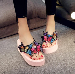 Women Shoes butterfly Beach Slippers Summer platform shoes Woman