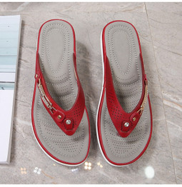 Women's Slippers Summer New Fashion Metal Button Slides Shoes Wedge Beach Sandals