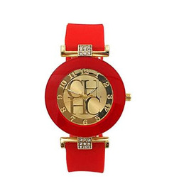 Black Geneva Casual Crystal Silicone Women Watch