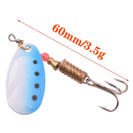 Rotating Spinner Fishing Lure 2.5g 3.5g 5.5g Spoon Sequins Metal Hard Bait Treble Hooks