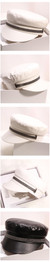 Women Flat Top Military Hat Ladies Autumn Winter Retro