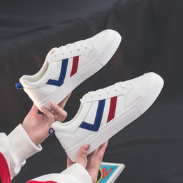 Women Sneakers Vulcanized Shoes Pu leather Platform Shoes White