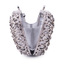 Dazzling Flower Women Evening Bags Luxury Diamond Crystal Clutch Women Evening Handbag Hollow Out Wedding Party Shoulder Bag